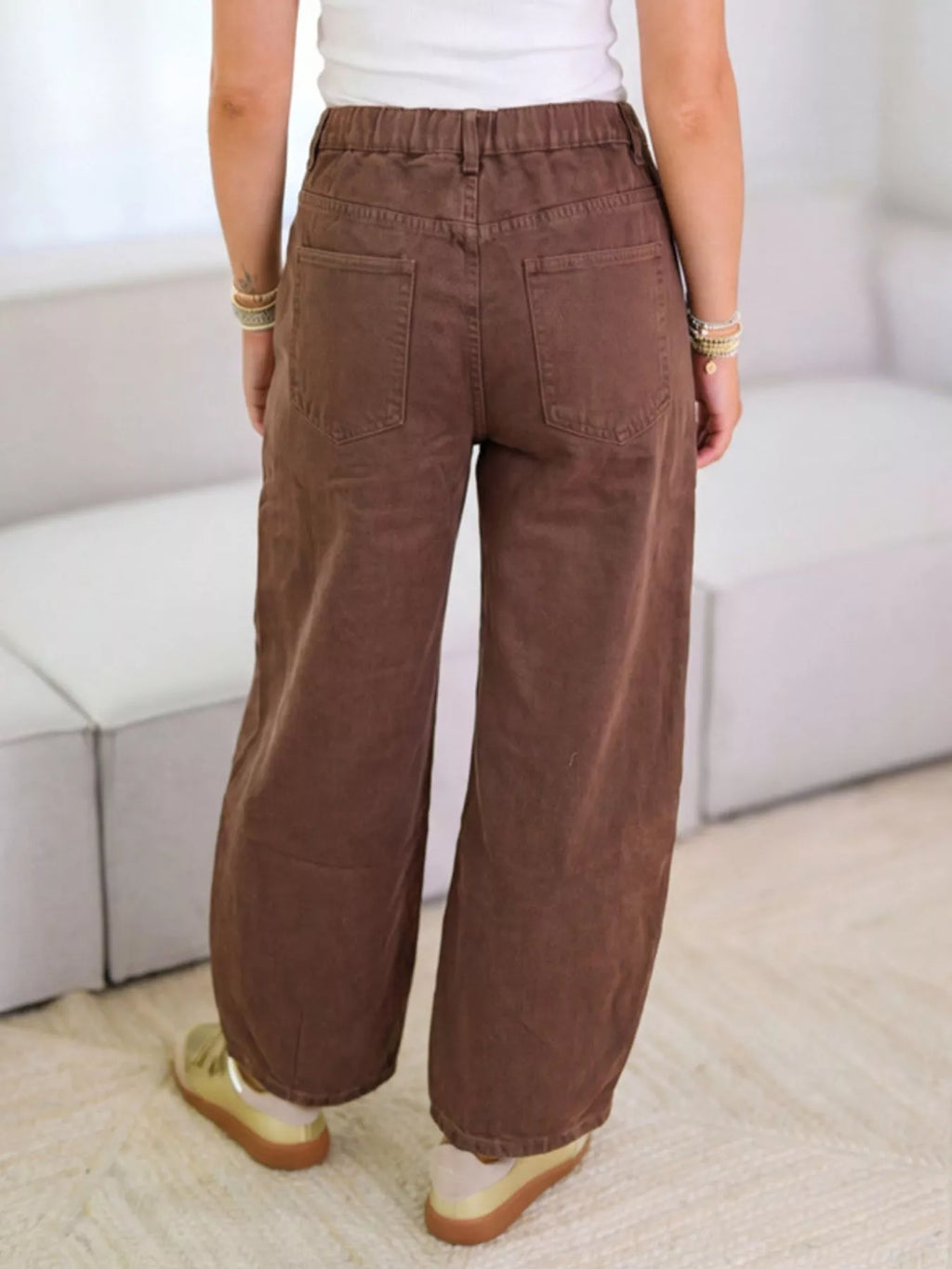Wide-Leg Jeans with Front Patch Pockets - Lilixa.store