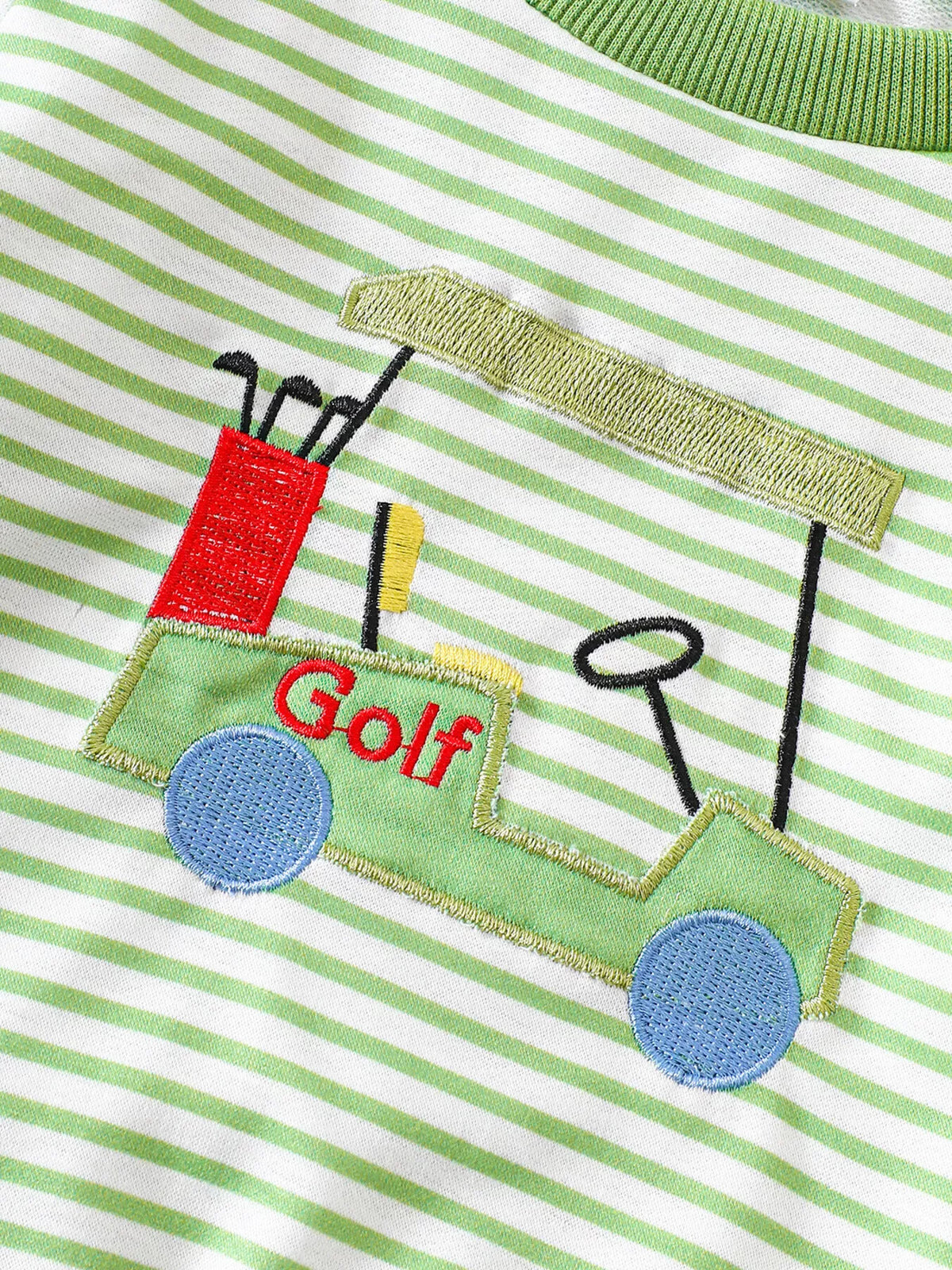 Children's Golf Cart Striped Top and Pants Set - Lilixa.store