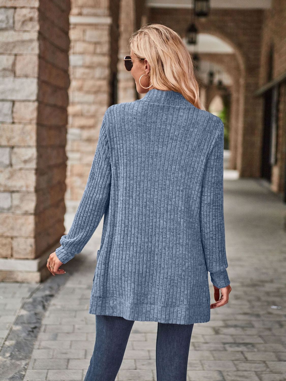 Open Front Cardigan with Pockets - Lilixa.store