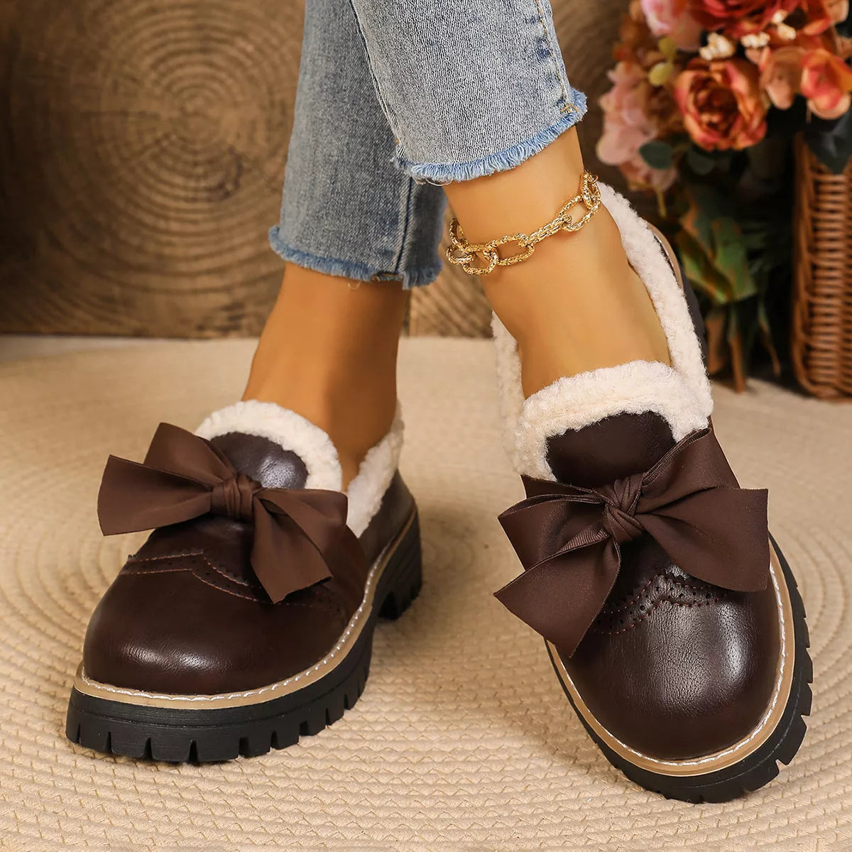 Bow Round Toe Loafers