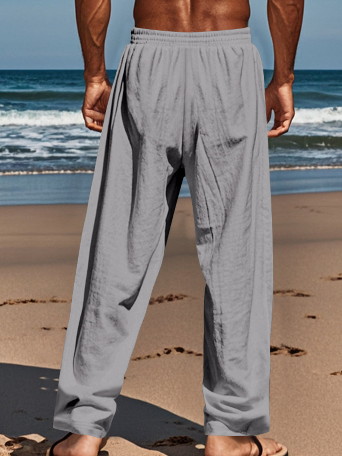 Men's Full Size Button-Fly Drawstring Pants Plus Size, view 4