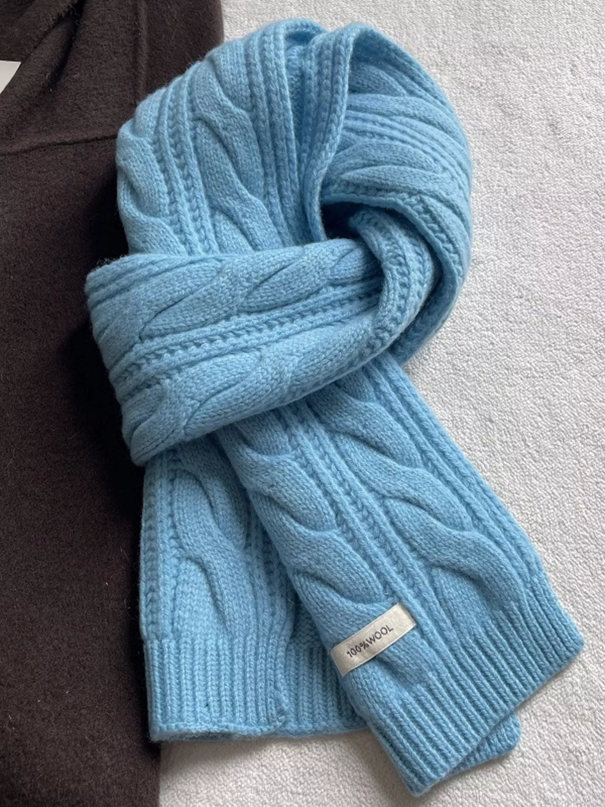 Wool Cable Knit Winter Scarf - Lilixa.store