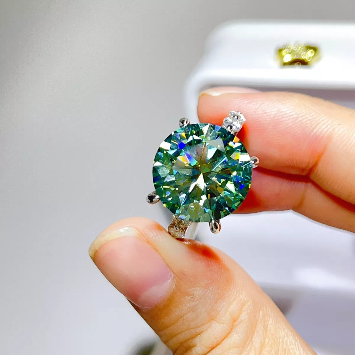 10 Carat 925 Sterling Silver Moissanite Ring
