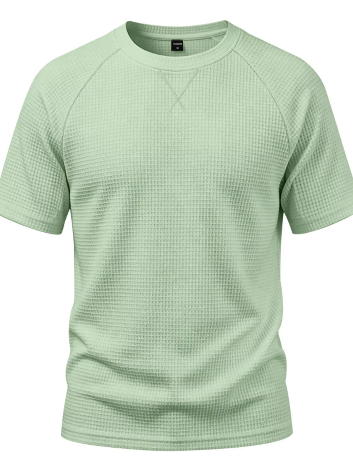Men's Full Size Waffle Knit Raglan Short Sleeve T-Shirt Plus Size - Lilixa.store