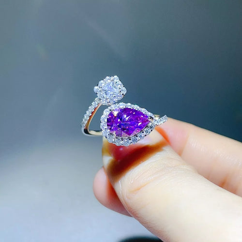 2 Carat Moissanite 925 Sterling Silver Bypass Ring - Lilixa.store