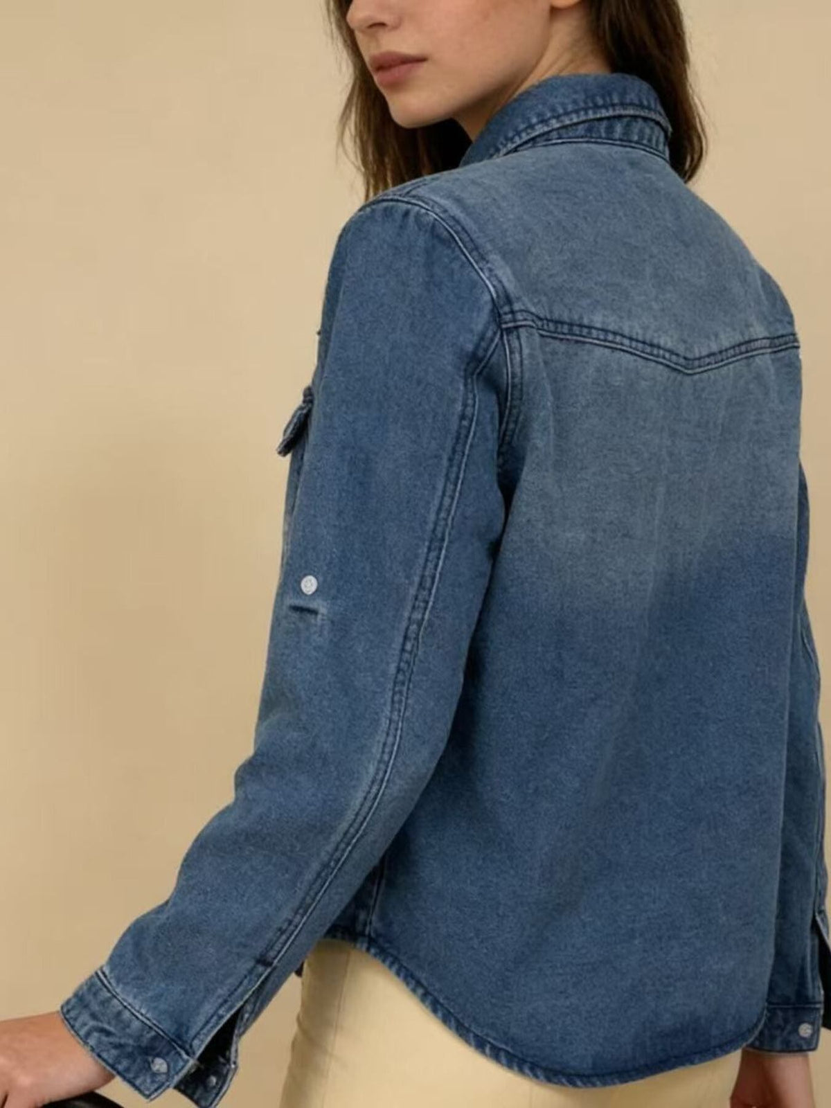 Button Down Classic Western Style Denim Top - Lilixa.store