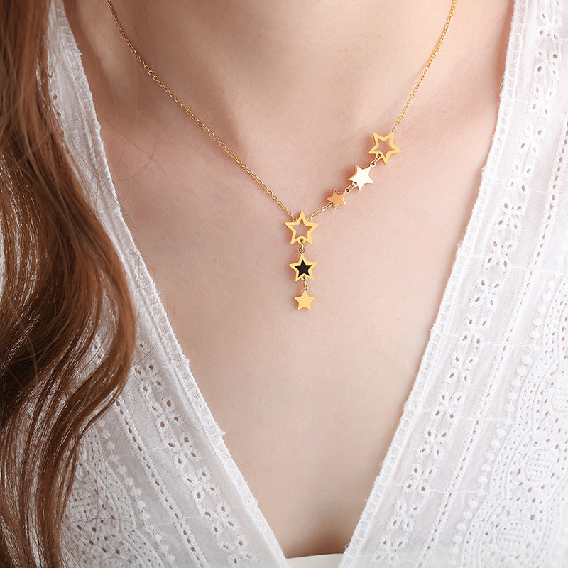 Titanium Steel Geometric Drop Necklace – image 1 | Lilixa Trending Jewelry