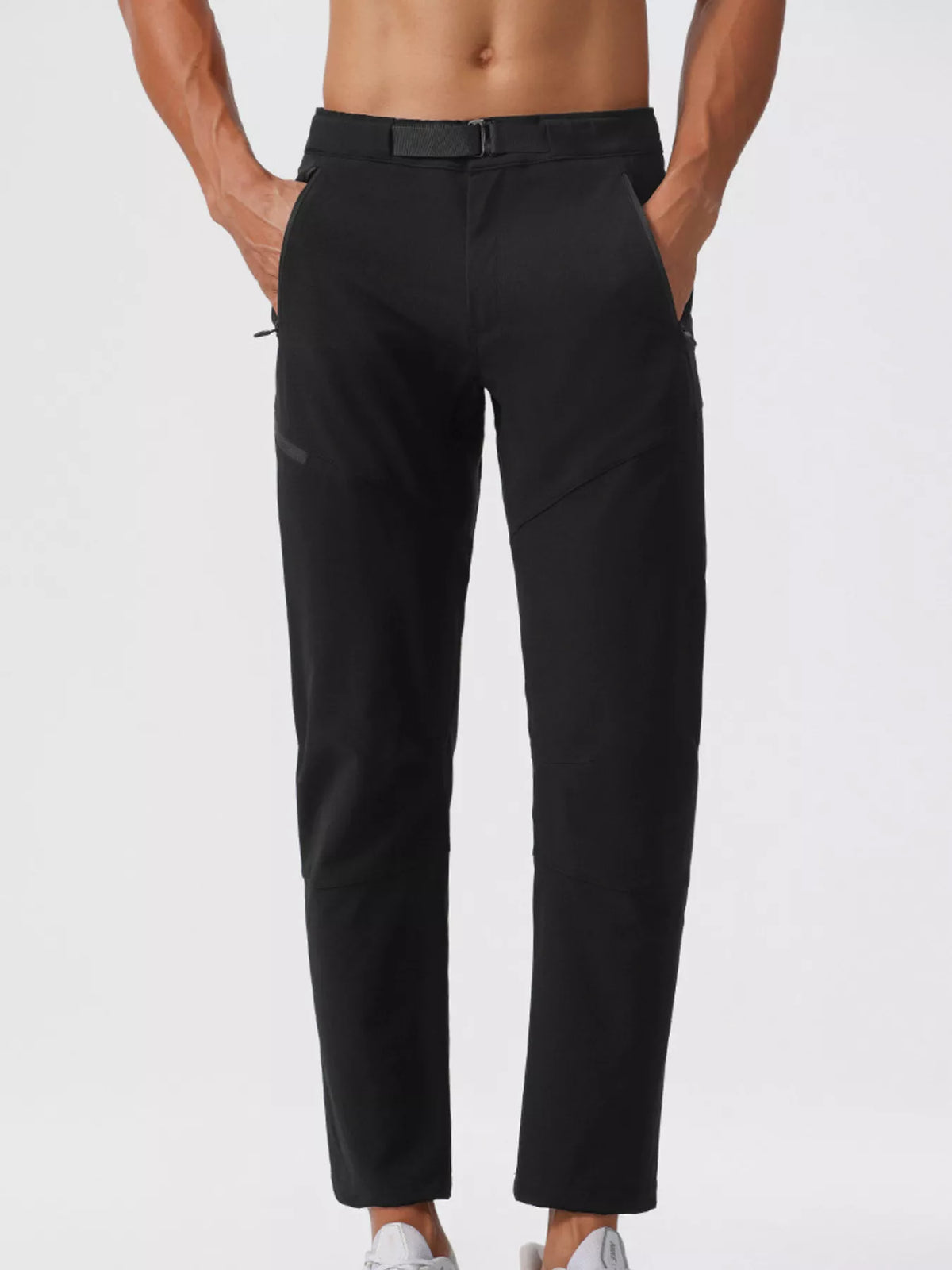 Men's Plus Size Lightweight Pants with Pockets in Black