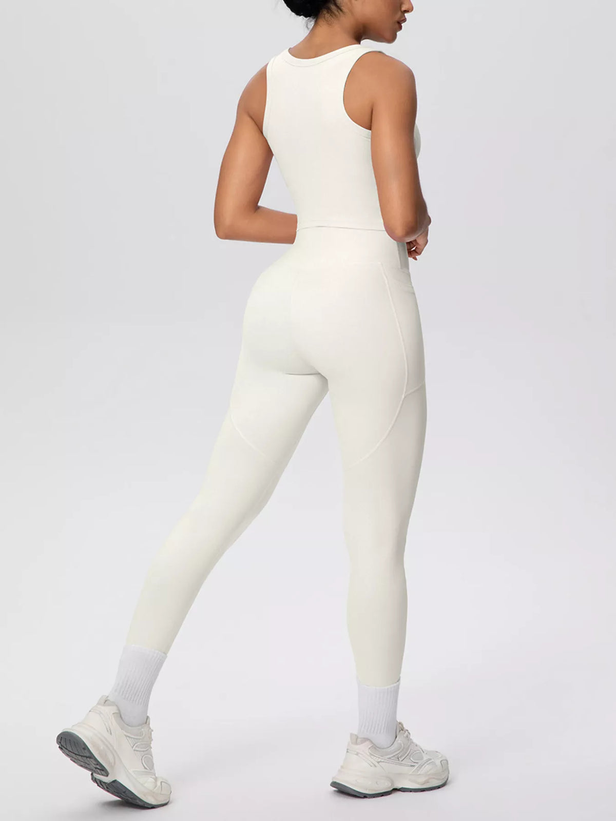 Scoop Neck Tank and High-Waisted Leggings Active Set, view 20