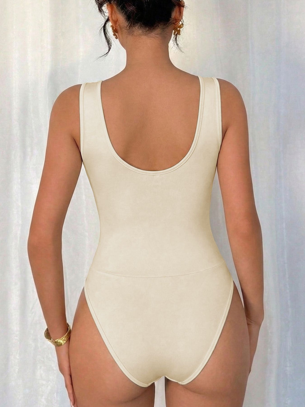 Cowl Neck Sleeveless Bodysuit - Lilixa.store