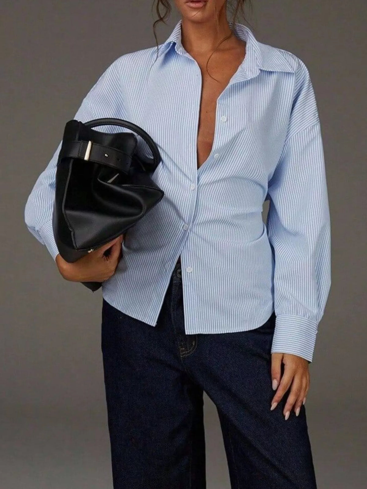 Casual Striped Button-Down Shirt, view 3