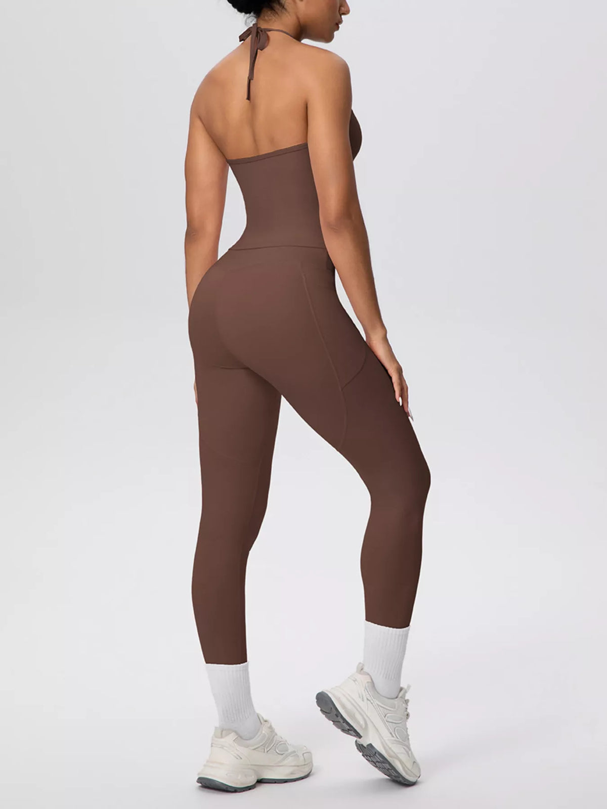 Halter Neck Cami and High-Waisted Leggings Active Set - Lilixa.store