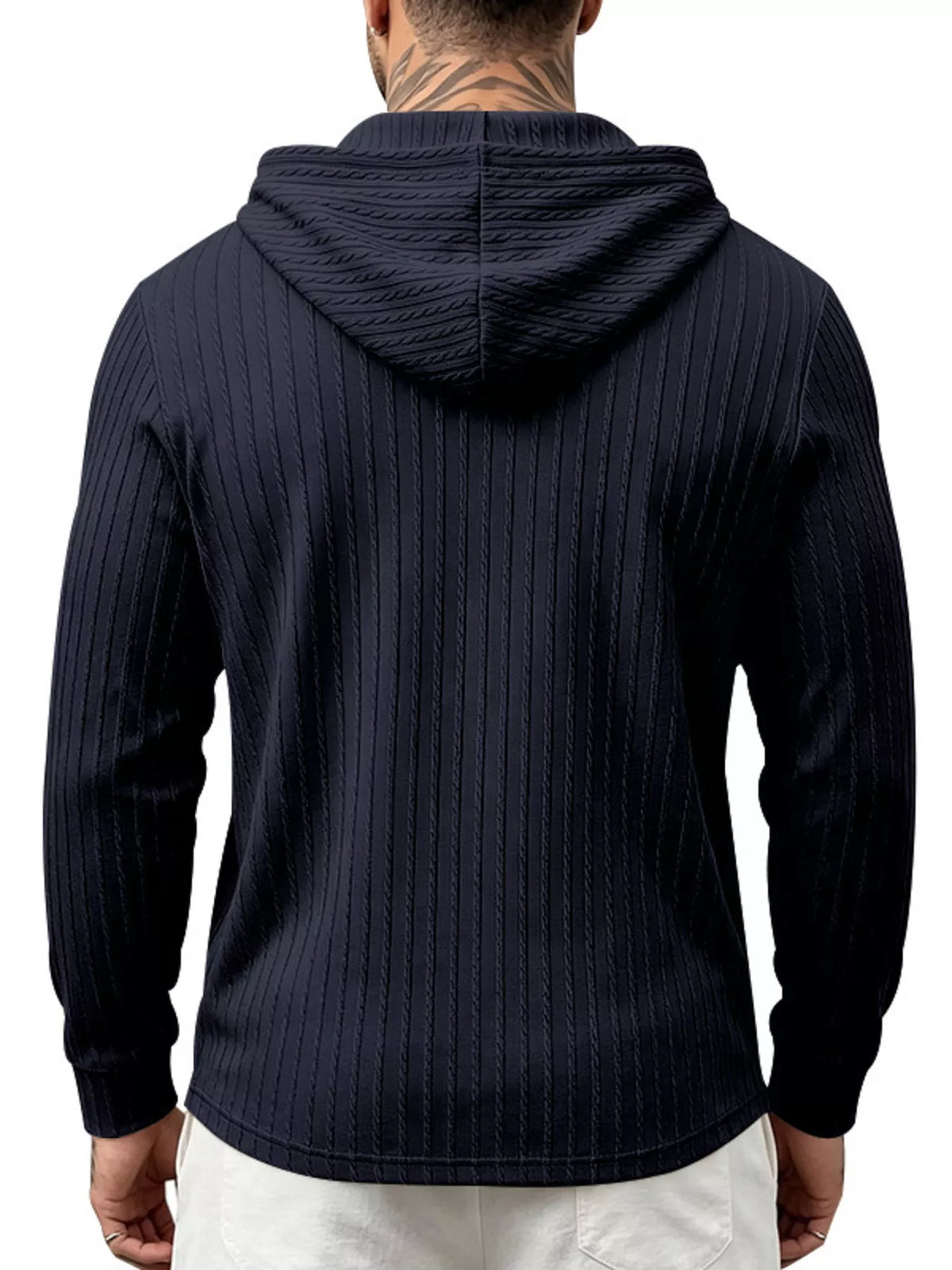 Men's Full Size Casual Kangaroo Pocket Knit Hoodie Plus Size - Lilixa.store