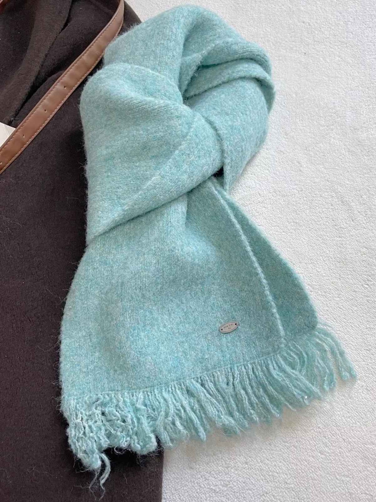 Fringe Hem Knitted Scarf - Lilixa.store