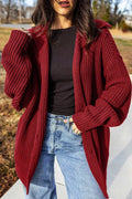 Solid Color Knit Oversized Button Front Sweater Cardigan - Lilixa.store