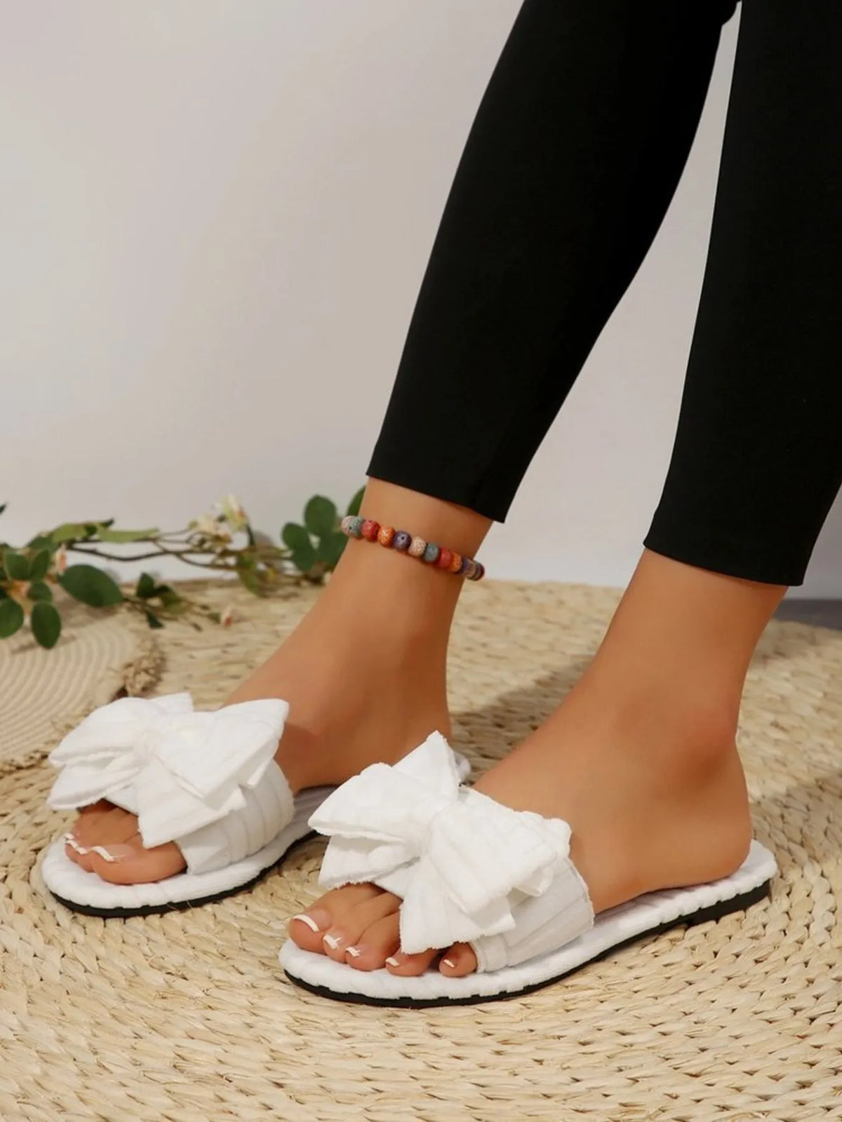 Bow Knot Open Toe Slippers - Lilixa.store