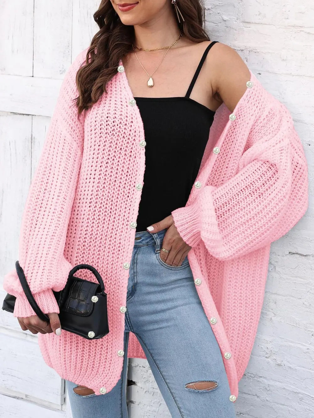Open Front Long Sleeve Cardigan - Lilixa.store