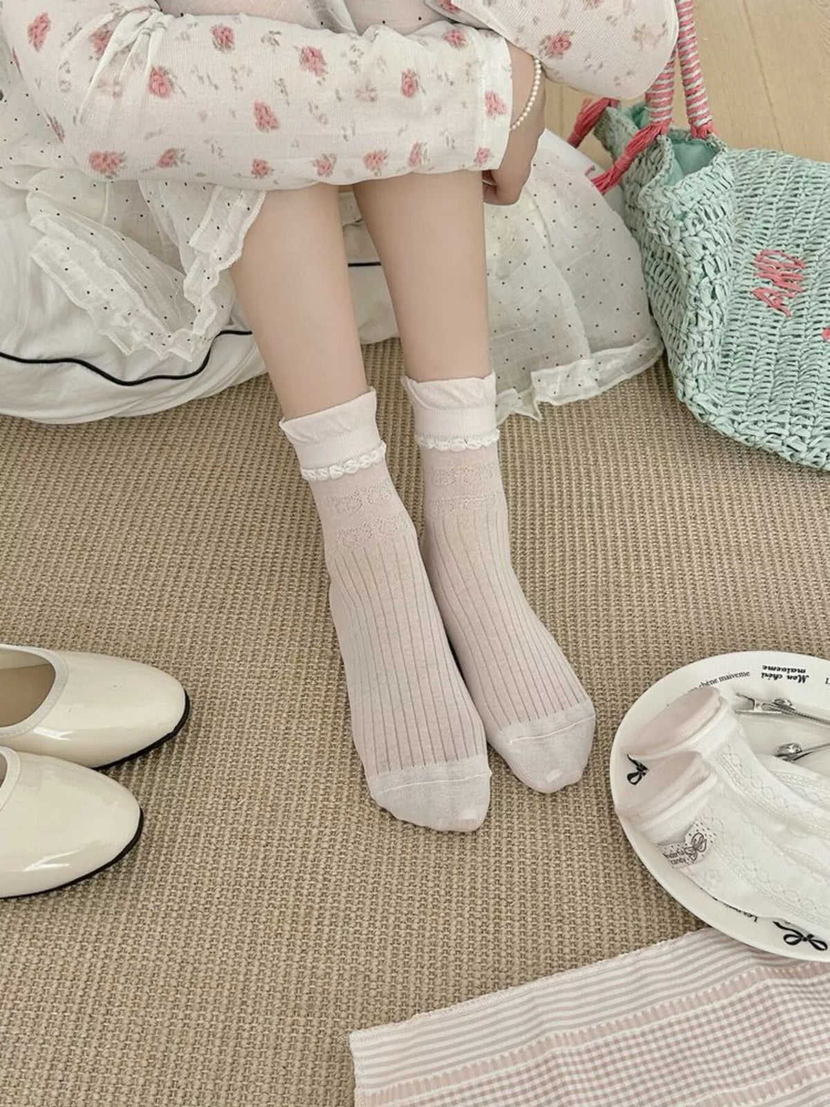 Breathable Knit Crew Socks - Lilixa.store