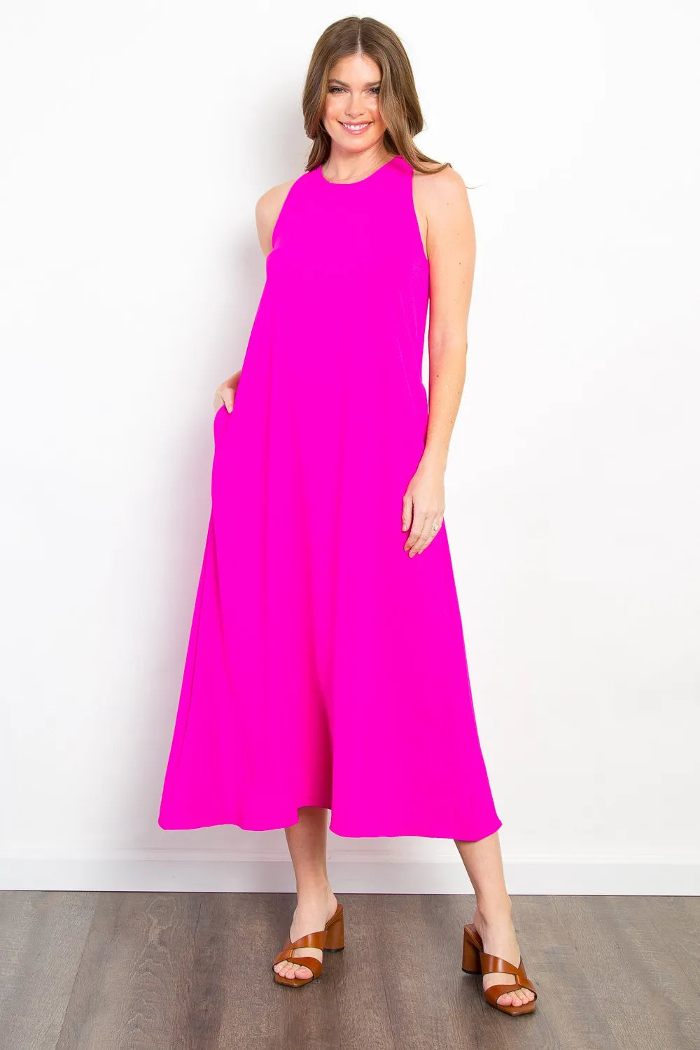 Be Stage Midi Tank Dress with Pockets - Lilixa.store
