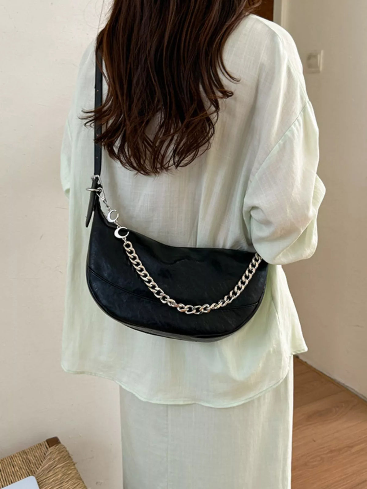 Crescent PU Leather Crossbody Bag - Lilixa.store