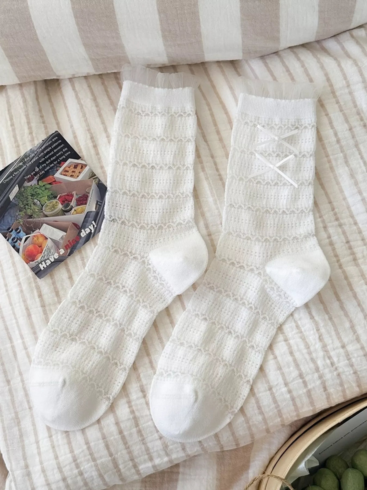 Ribbon Bows Socks - Lilixa.store