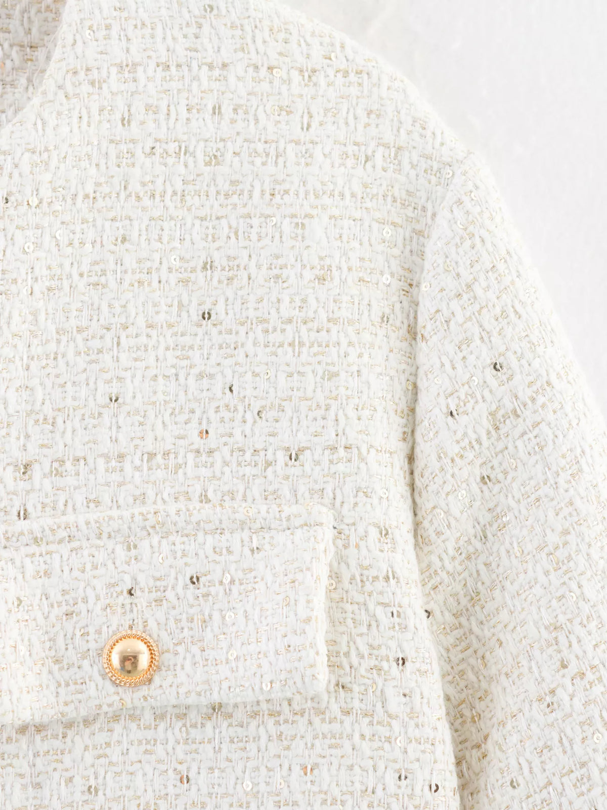 Tweed Button Up Cropped Outerwear - Lilixa.store