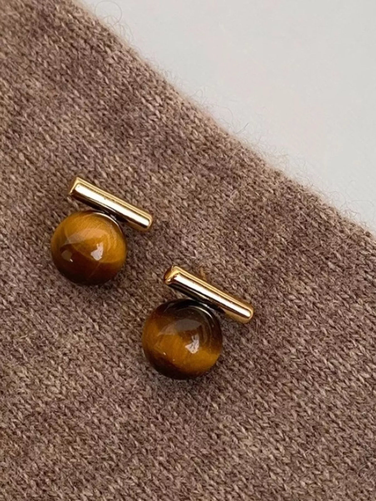 Tiger Eye Stone Stud Earrings - Lilixa.store