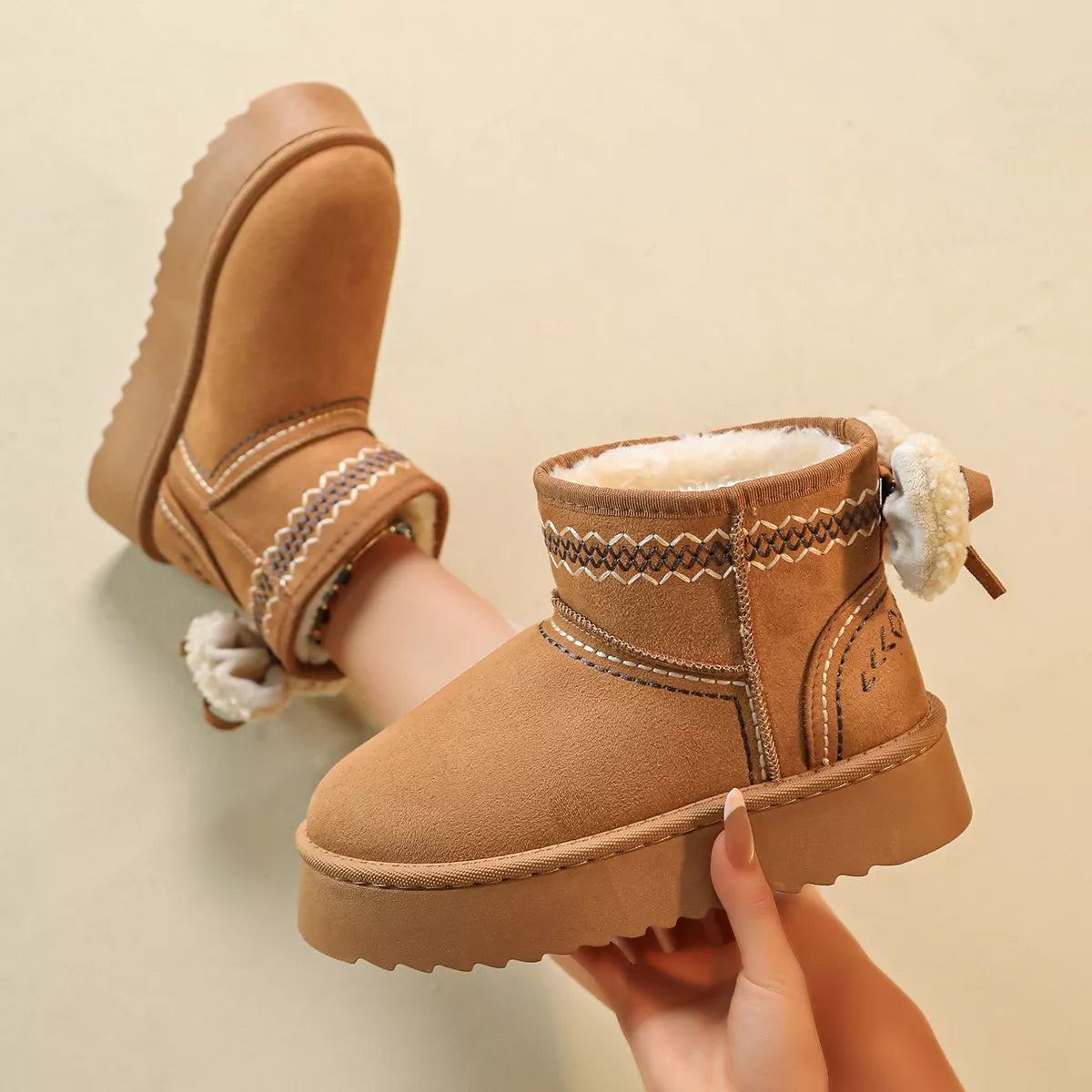 Round Toe Platform Boots - Lilixa.store