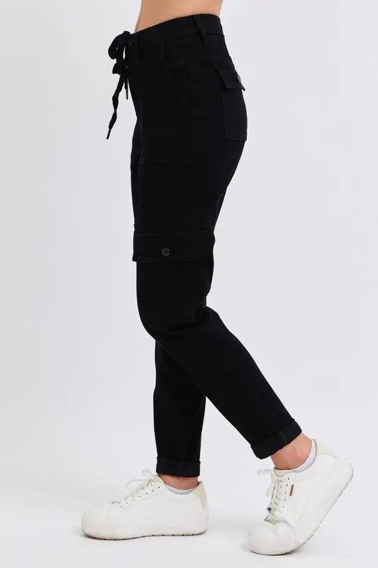 Judy Blue Full Size High Waist Cargo Cuffed Jogger Plus Size - Lilixa.store