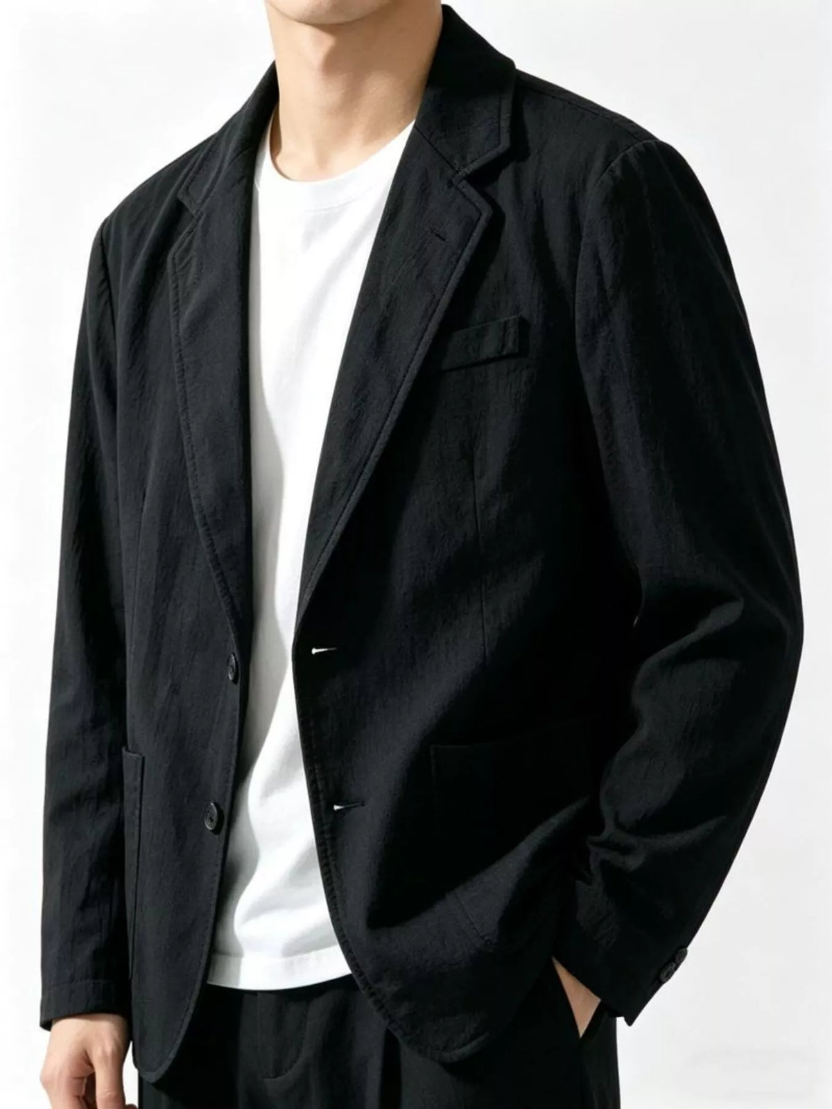 Men's Plus Size Button Up Long Sleeve Blazer - Lilixa.store