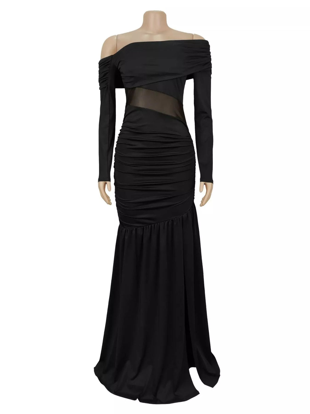 Off Shoulder Slit Maxi Dress - Lilixa.store