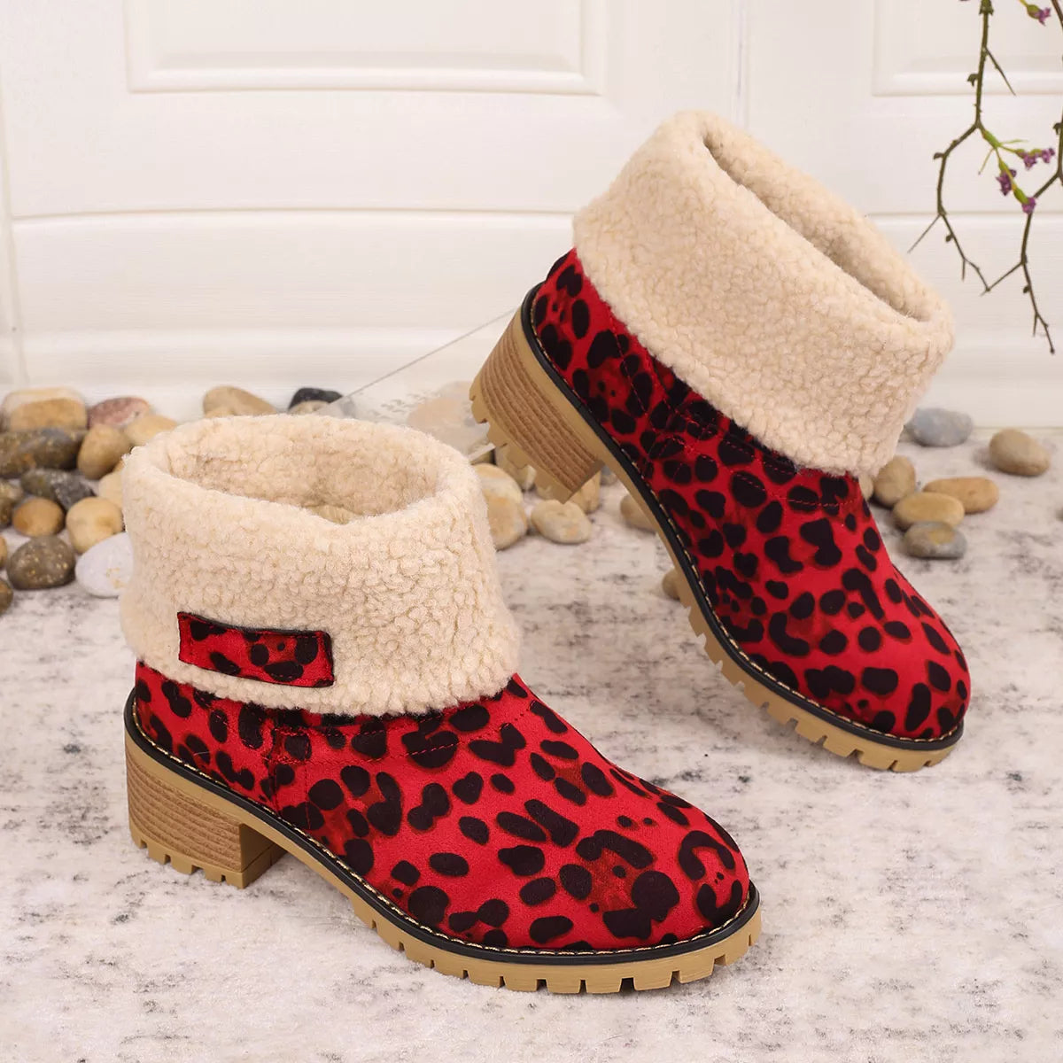 Leopard Print Plush Lined Boots - Lilixa.store