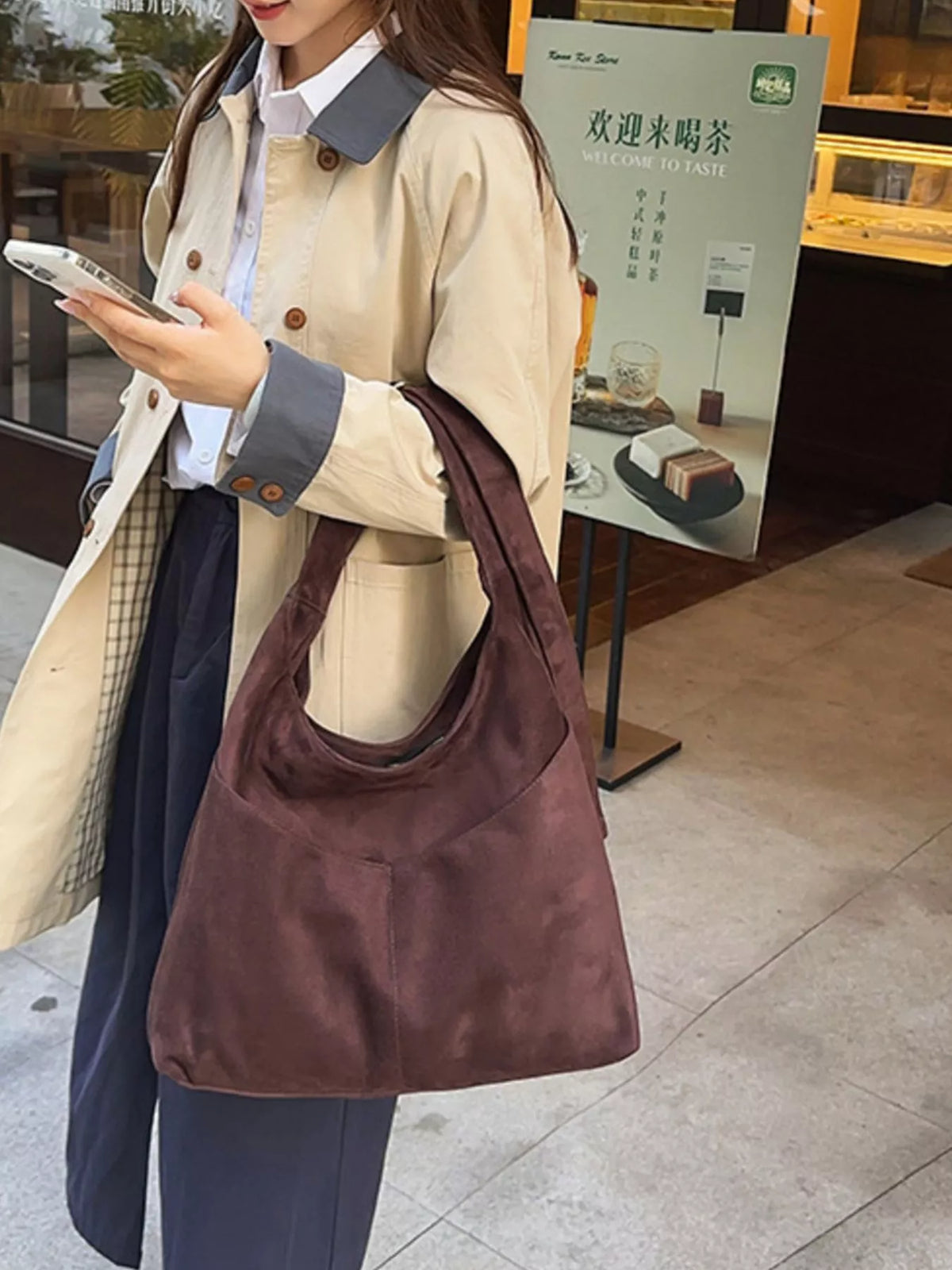 Solid Color Shoulder Bag - Lilixa.store