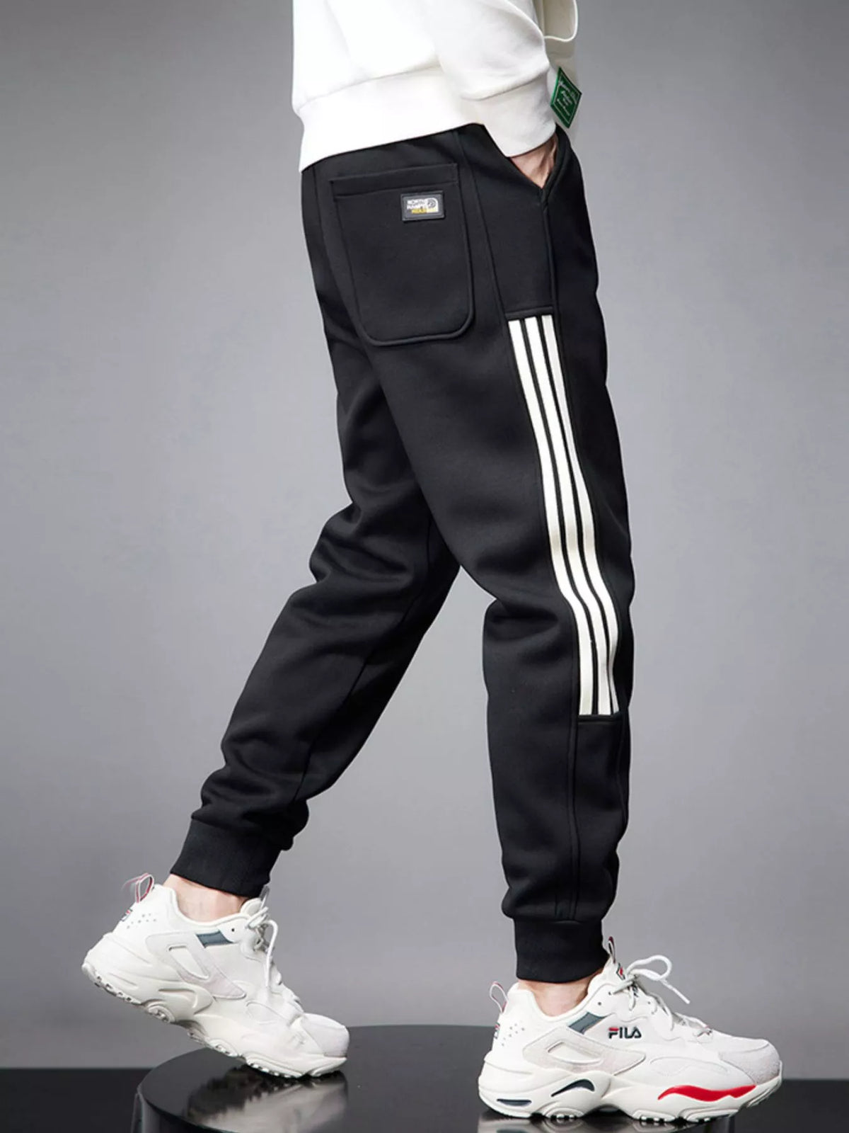 Men's Side Striped Drawstring Joggers, view 2