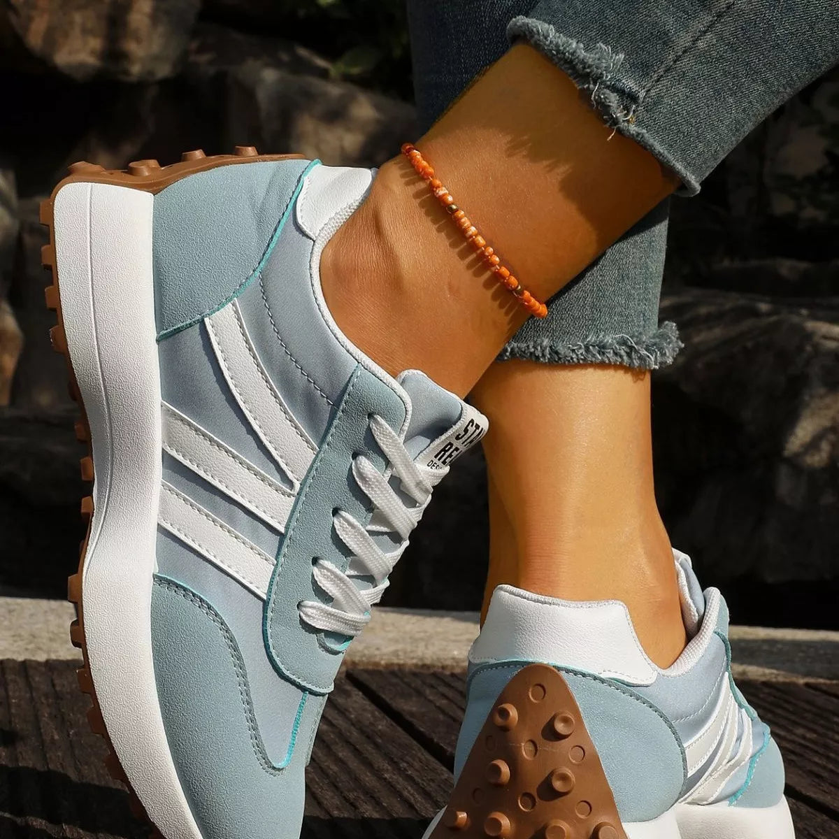 Round Toe Lace Up Sneakers