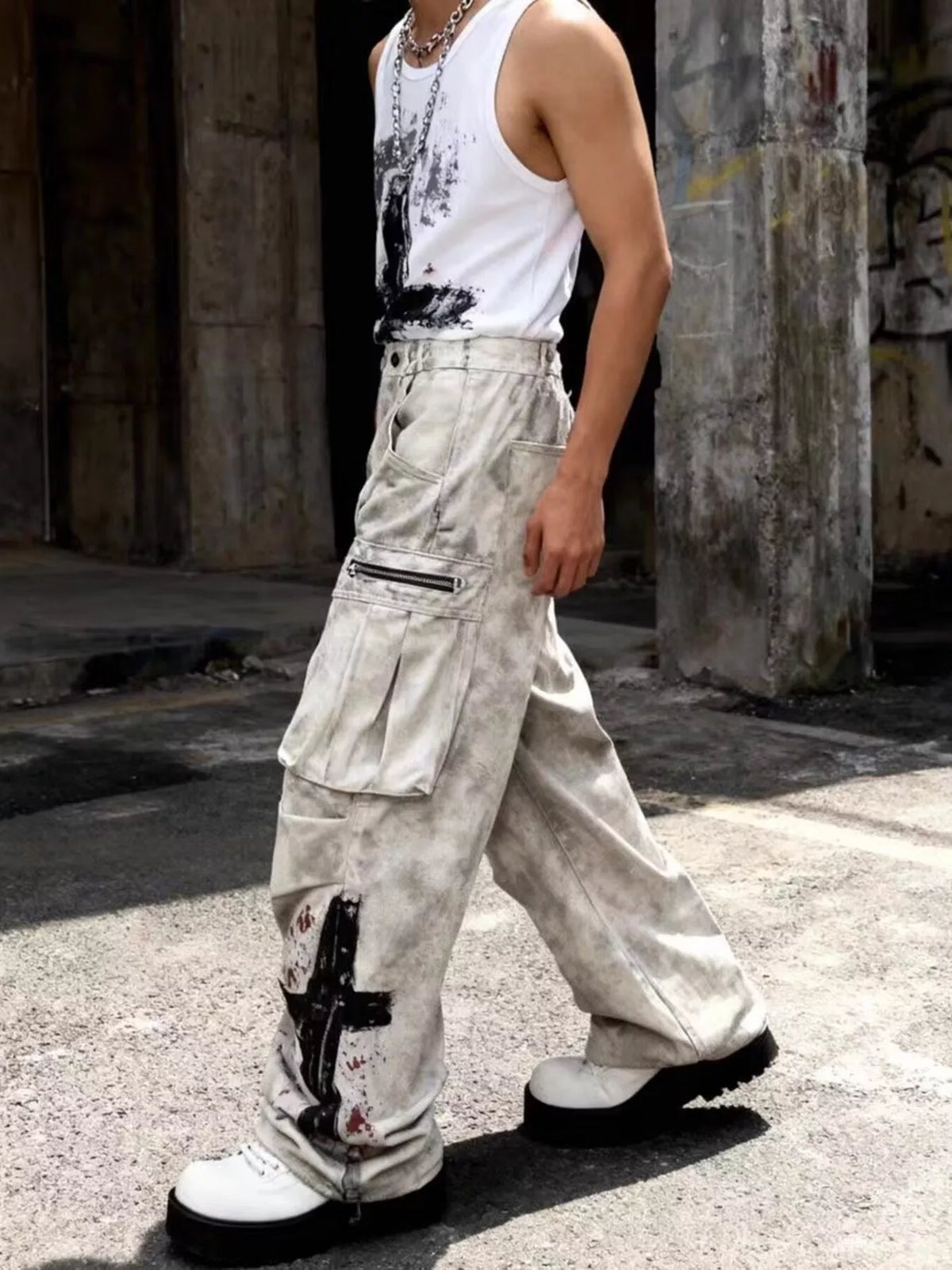 Men's Full Size Printed Cargo Pants Plus Size - Lilixa.store