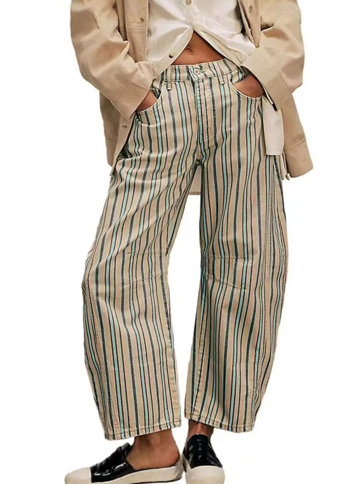 Printed Wide-Leg Jeans - Lilixa.store