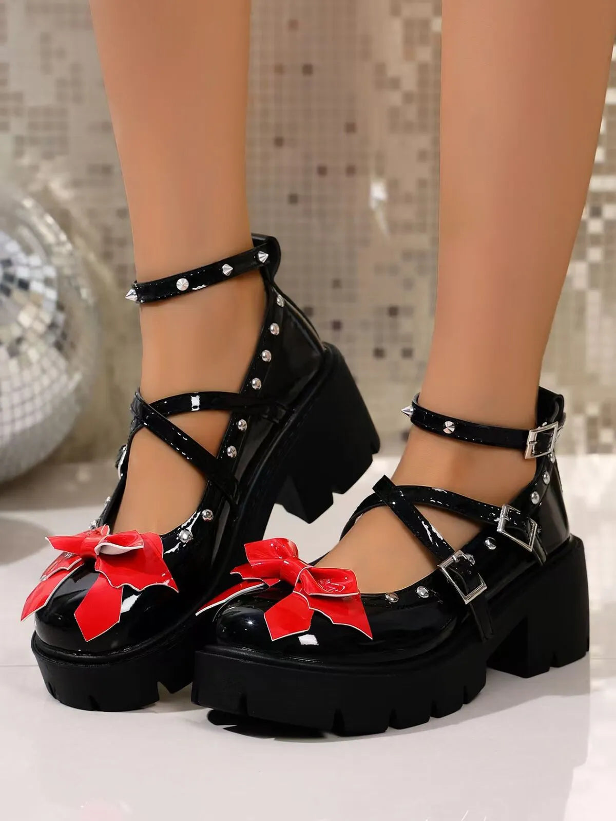 Bow Round Toe Block Heels Pumps - Lilixa.store