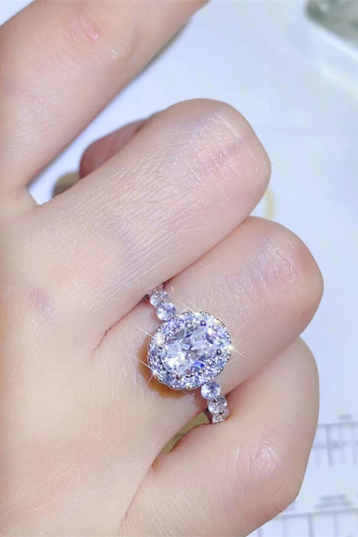 Adored 1 Carat Moissanite 925 Sterling Silver Halo Ring - Lilixa.store