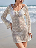 Crochet Backless Beach Cover-Up Dress - Lilixa.store