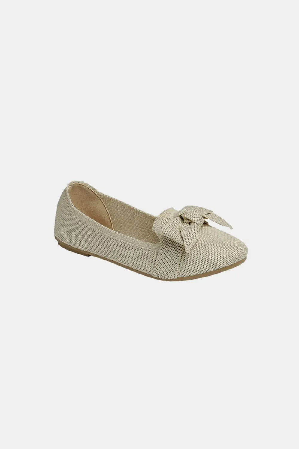 Forever Link Bow Tie Slip On Ballet Flats in Beige