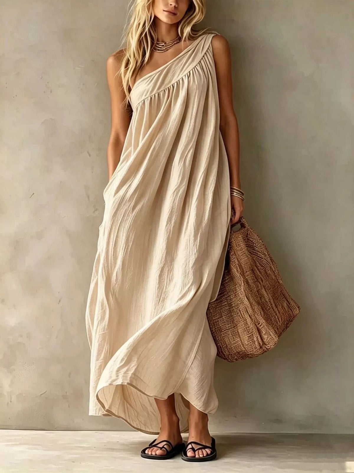 Full Size One-Shoulder Maxi Dress Plus Size - Lilixa.store