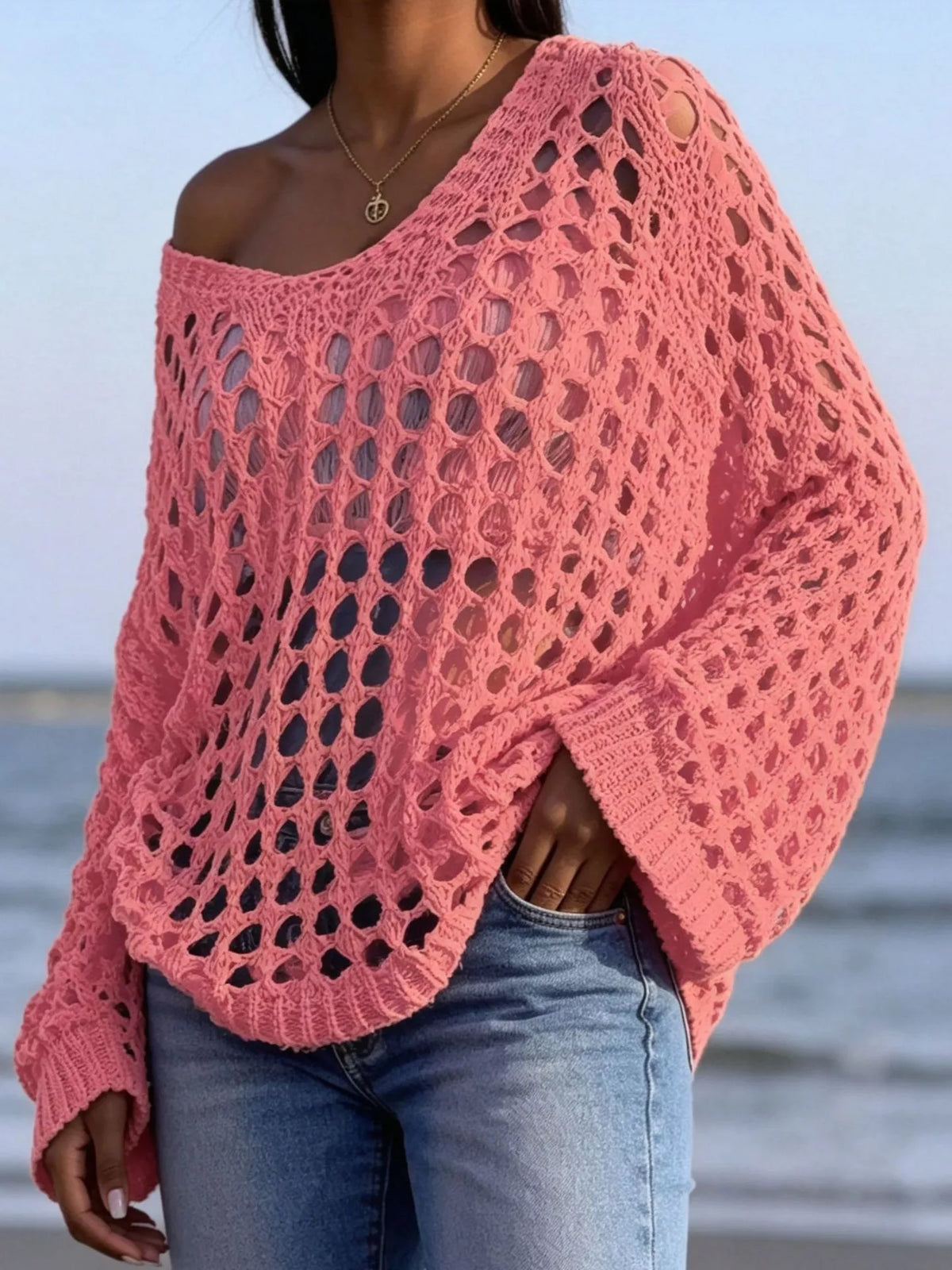 Lightweight Openwork Crochet Knit Cover Up - Lilixa.store