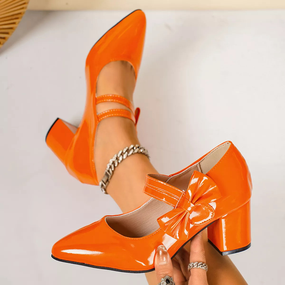 Point Toe Block Heels Pumps - Lilixa.store