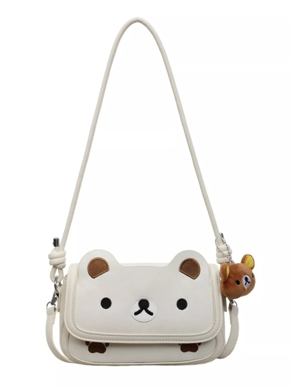 Cartoon Bear Crossbody Bag with Plush Bear Charm - Lilixa.store