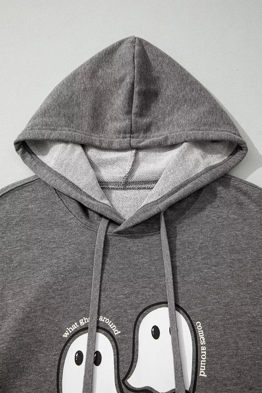 Halloween Ghost Print Mineral Wash Oversize Hoodie - Lilixa.store