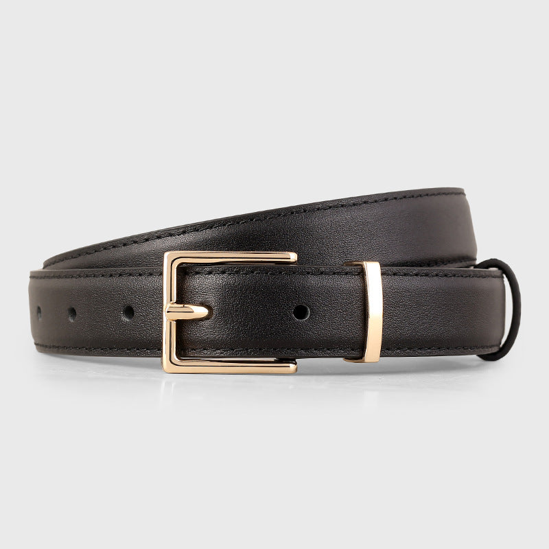 Leather Belt with Golden Buckle - Lilixa.store