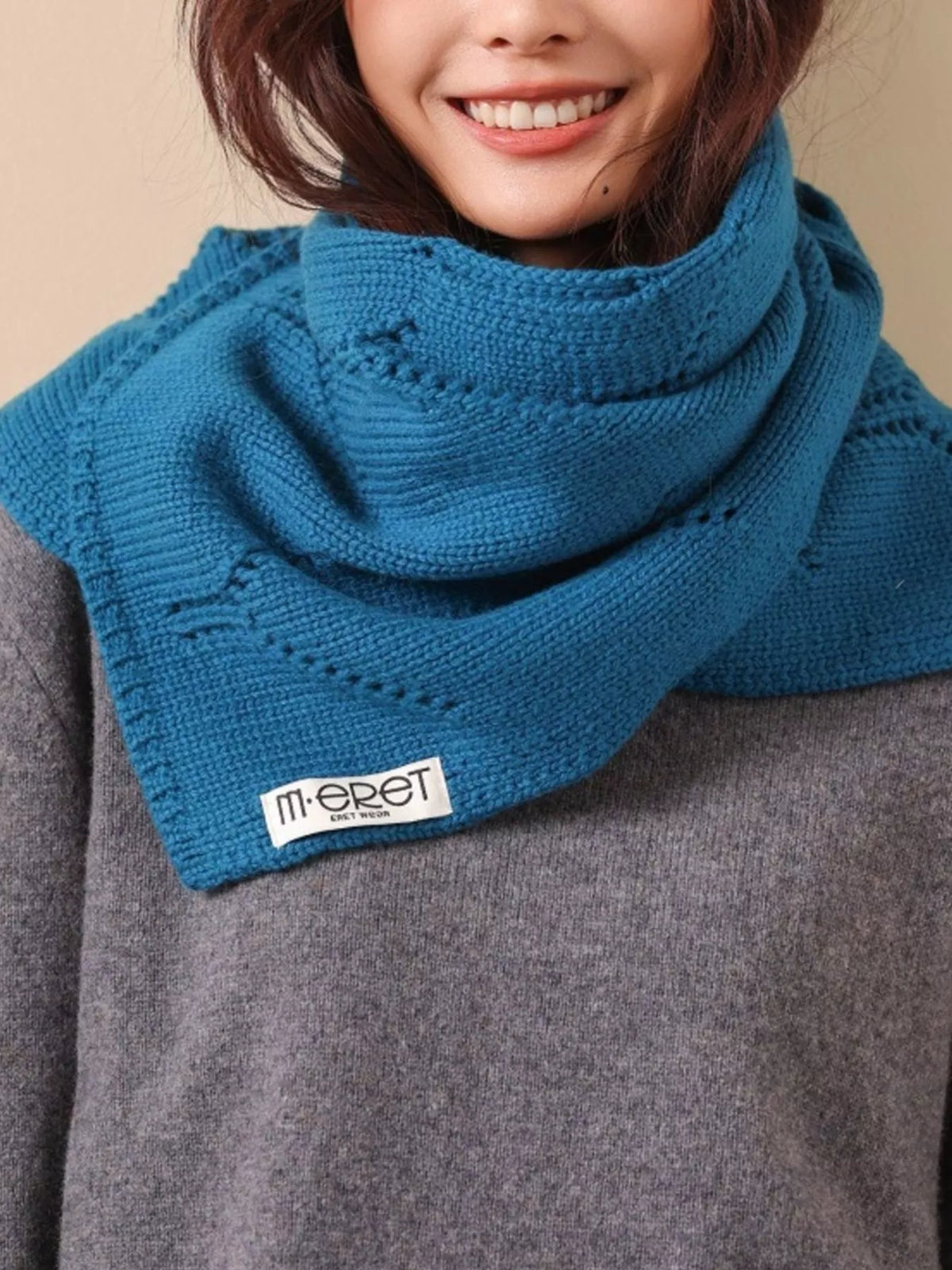 100% Wool Openwork Scarf - Lilixa.store