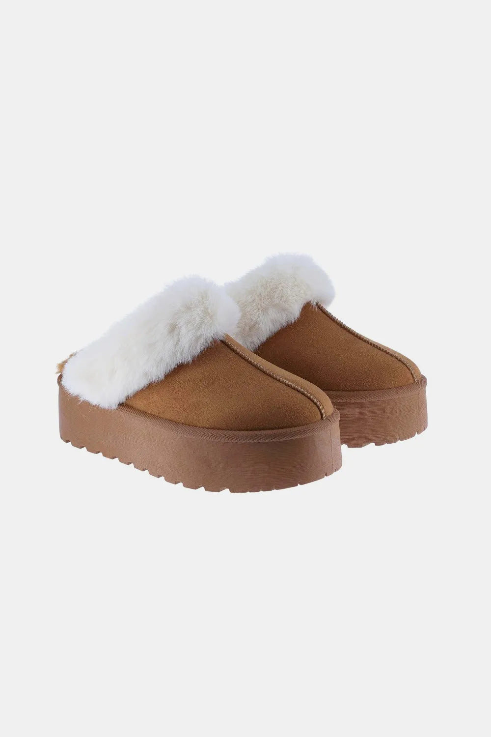 Weeboo Thick Bottom Fur Trim Snow Slippers - Lilixa.store