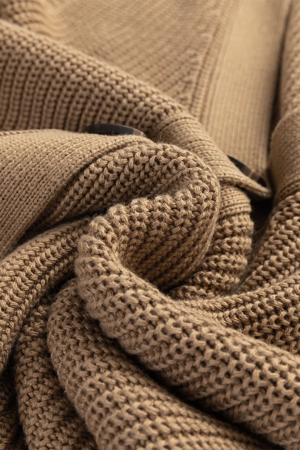 Button Up V-Neck Sweater Vest in Camel, view 10